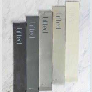 Lifted resistance bands set - 5x rubber and 5 x fabric